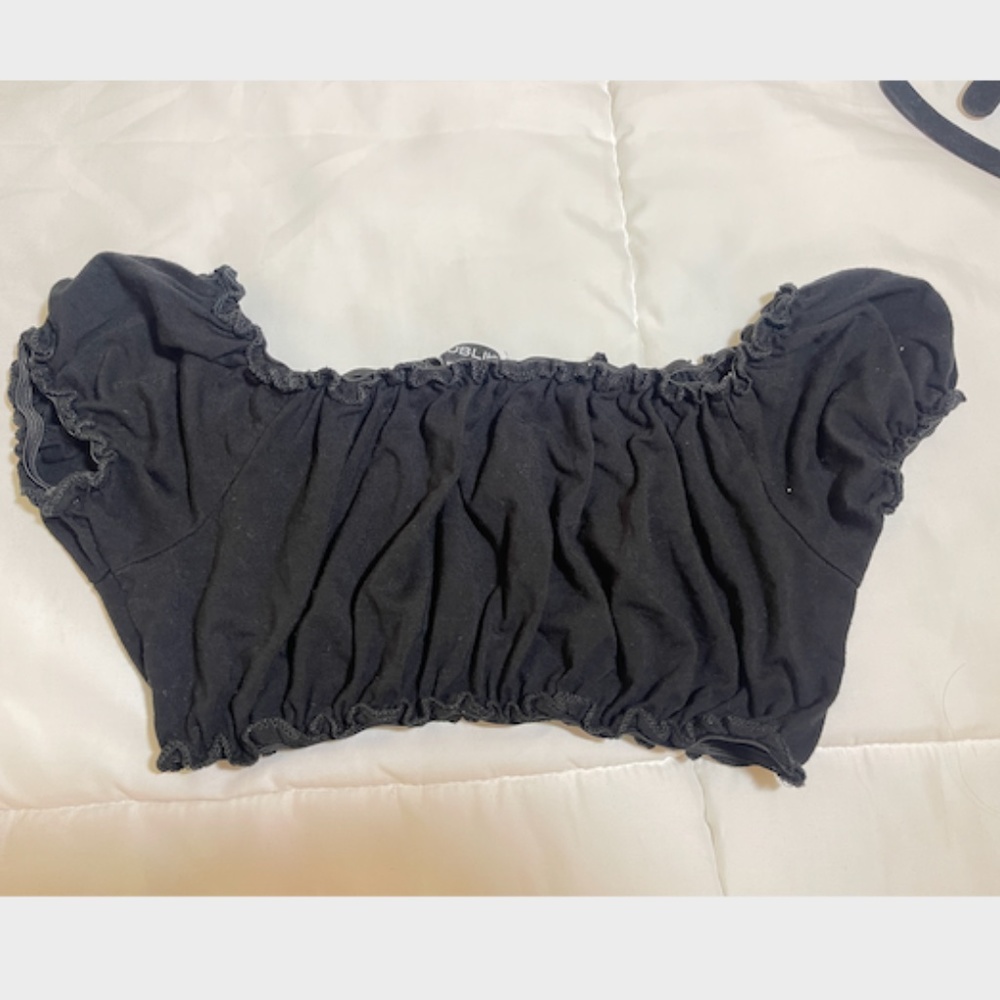 Black Stretch Crop Top